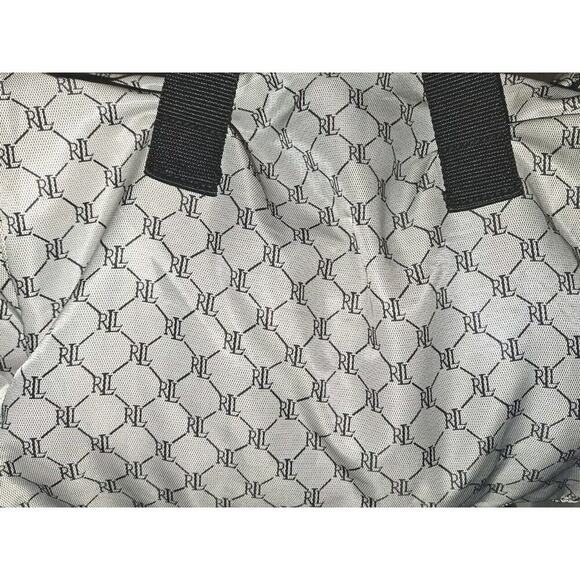 RALPH LAUREN Signature RL Logo Travel Duffle Weekend Carry On Bag Gray 16x14x5 - Picture 9 of 16